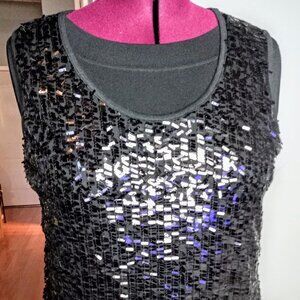Verve Black Sequin Knit Tank Top